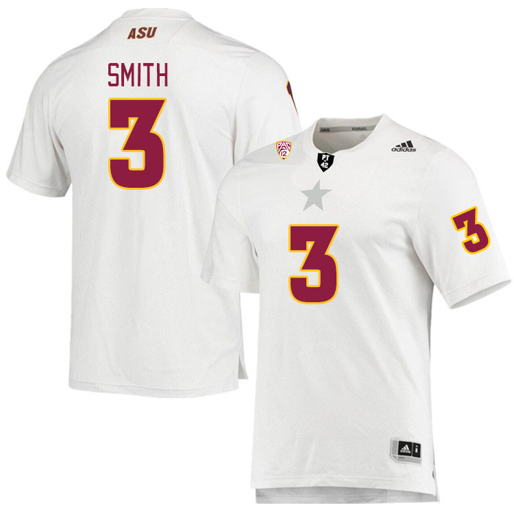 Men #3 Clayton Smith Arizona State Sun Devils College Football Jerseys Stitched Sale-White
